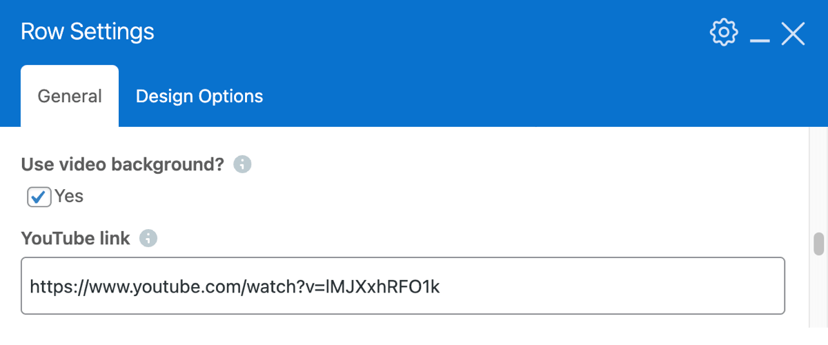 Video background option in WPBakery row settings