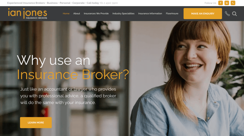 Ian Jones Insurance Brokers website made with WPBakery Page Builder for WordPress