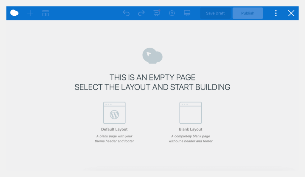 WPBakery Page Builder Blank Page Wizard for default and black layouts
