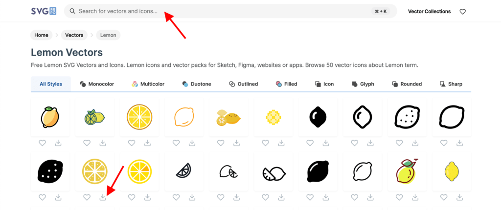 Find and download an icon vector on SVG Repo