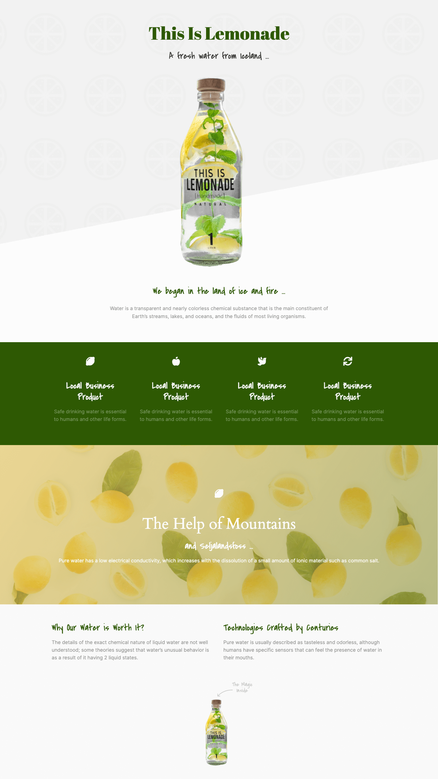 Full landing page design created in WPBakery Page Builder