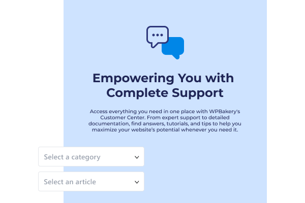WPBakery Page Builder Customer Center