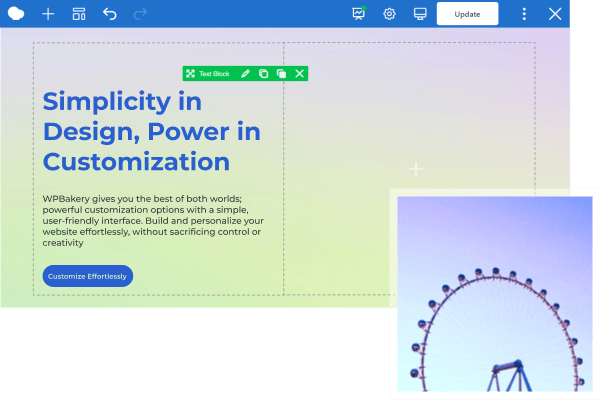 Effortlessly customize pages with WPBakery Page Builder