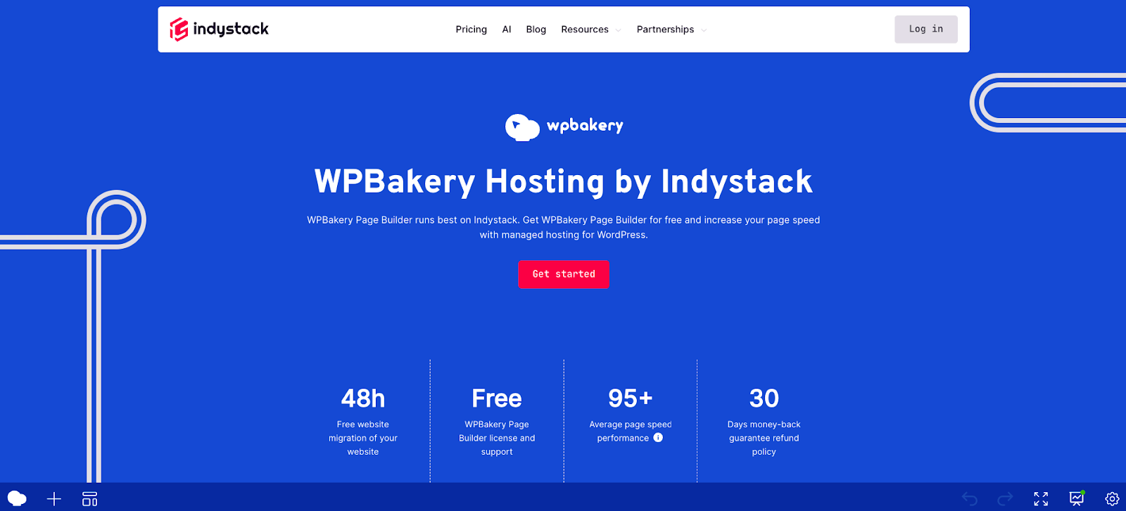 Screenshot of Indystack's homepage