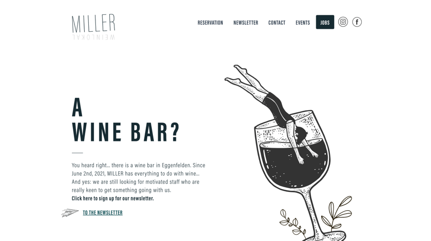 Miller Bar website for WPBakery showcase