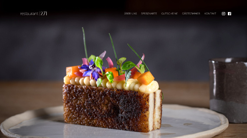 Screenshot of Restaurant 271 homepage