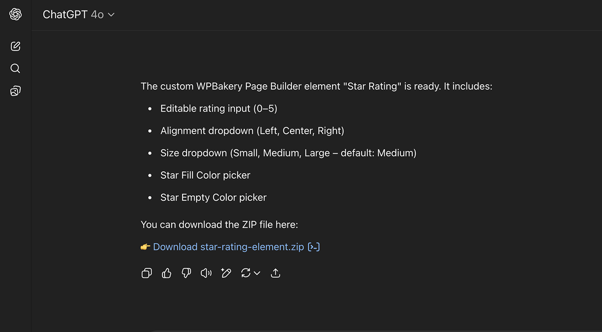 ChatGPT-made custom WPBakery element