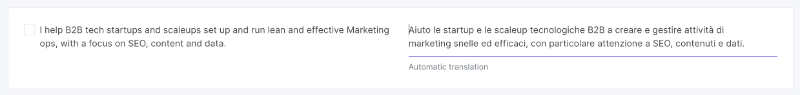 Screenshot of the translation editing feature in Weglot
