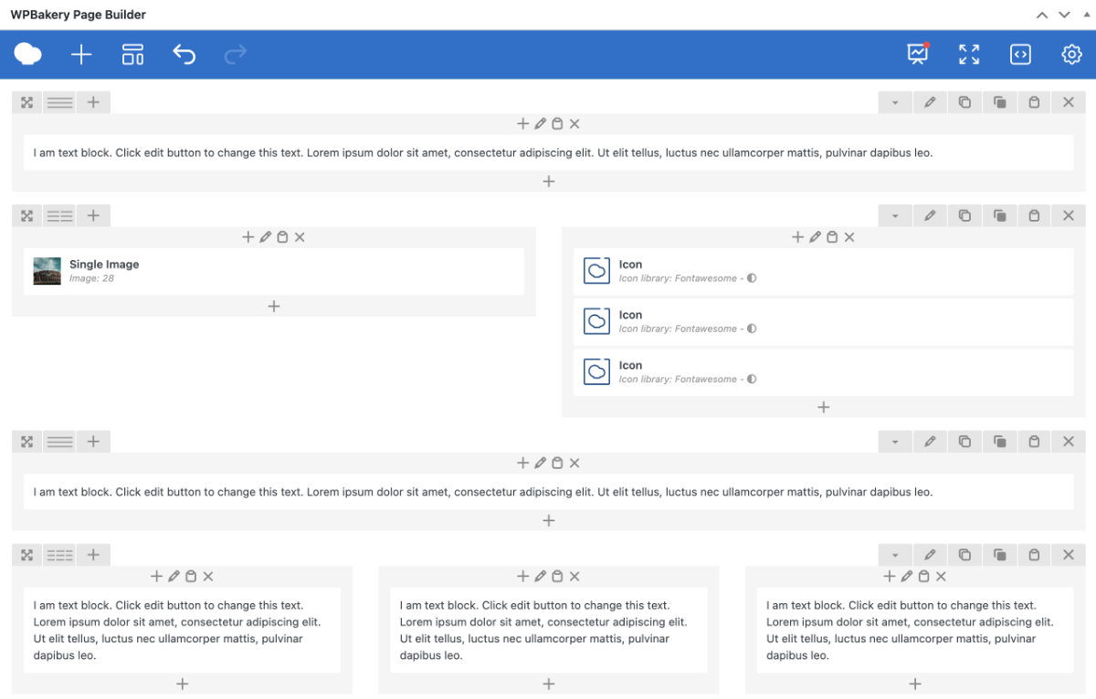 Screenshot of WPBakery's backend editor?