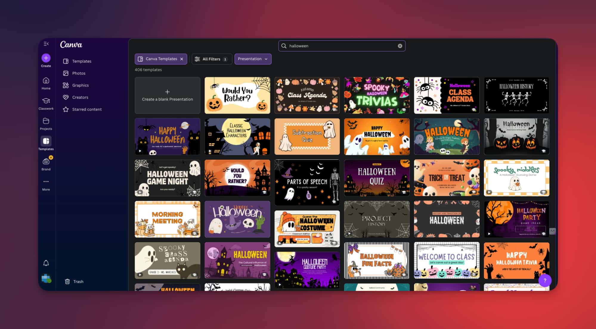 Canva Halloween templates for inspiration