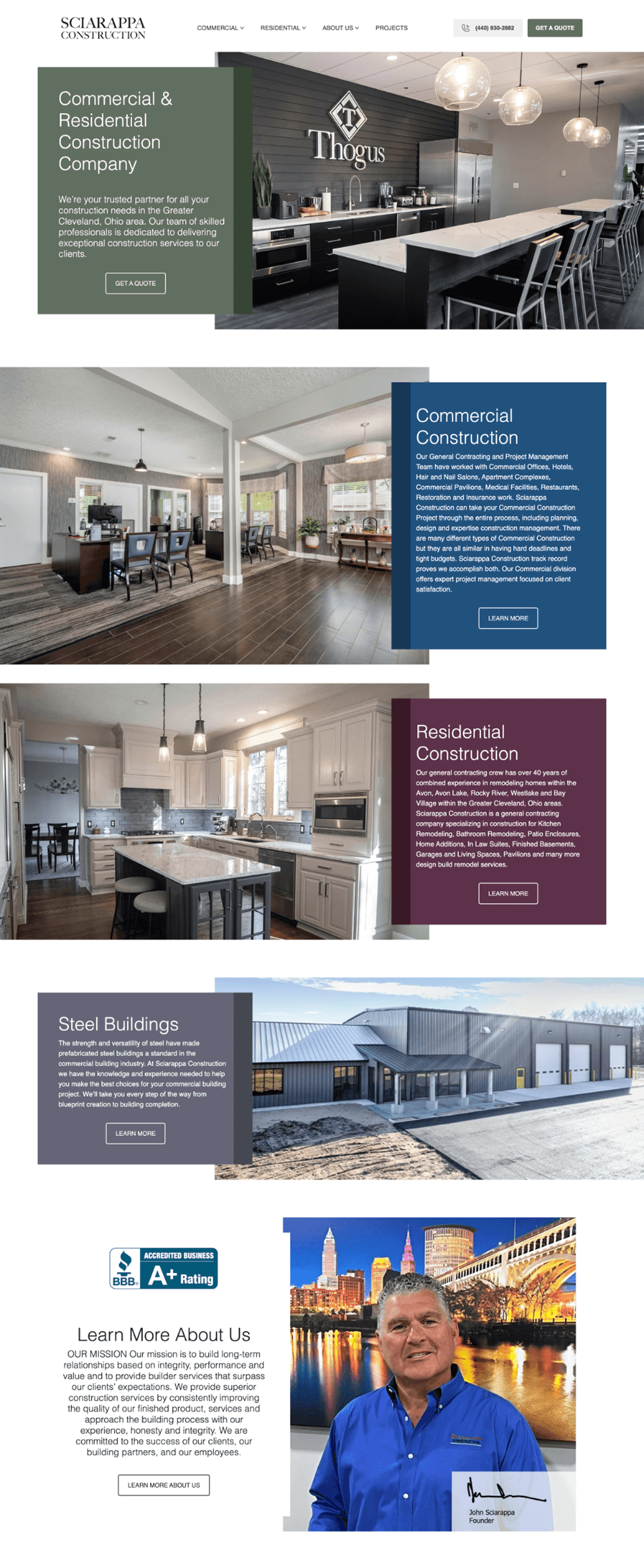 Sciarappa Construction website