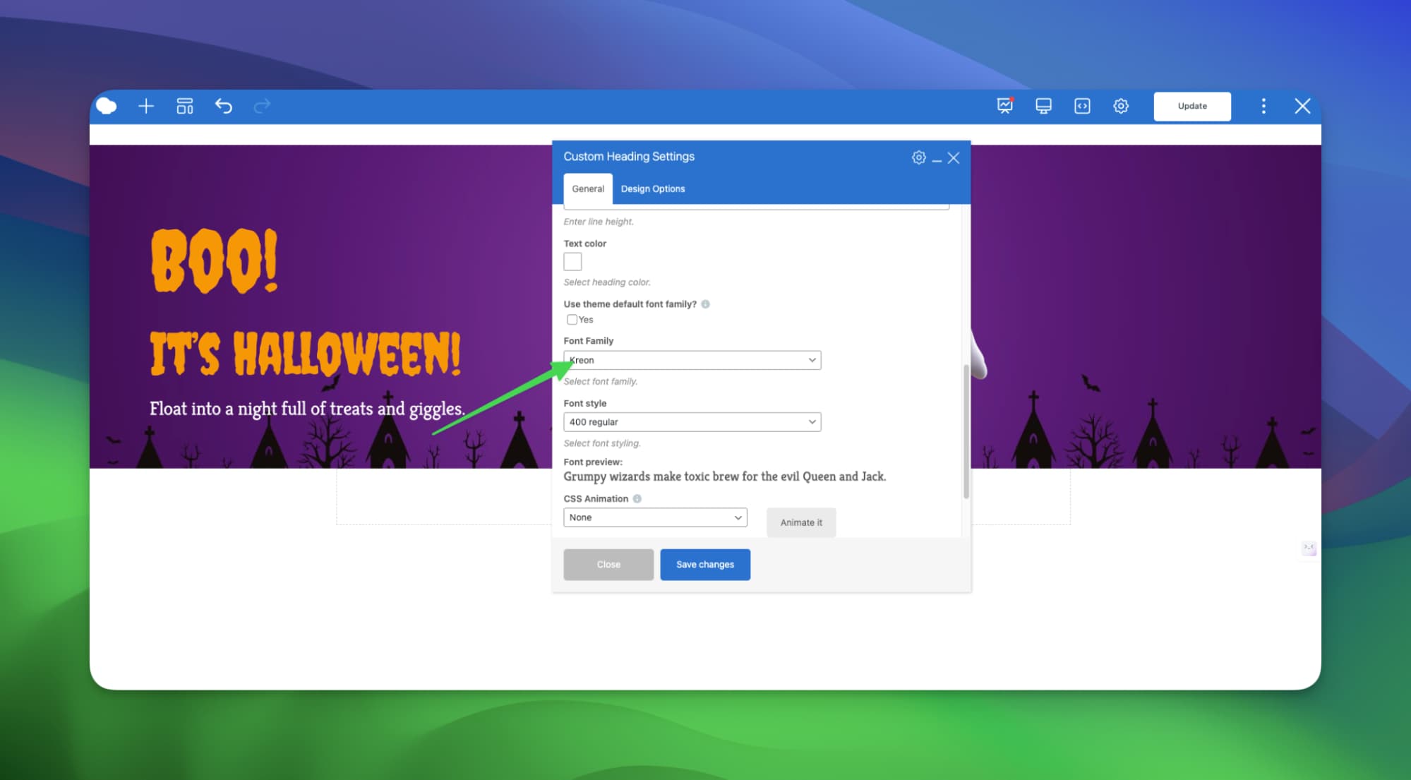 setting halloween fonts