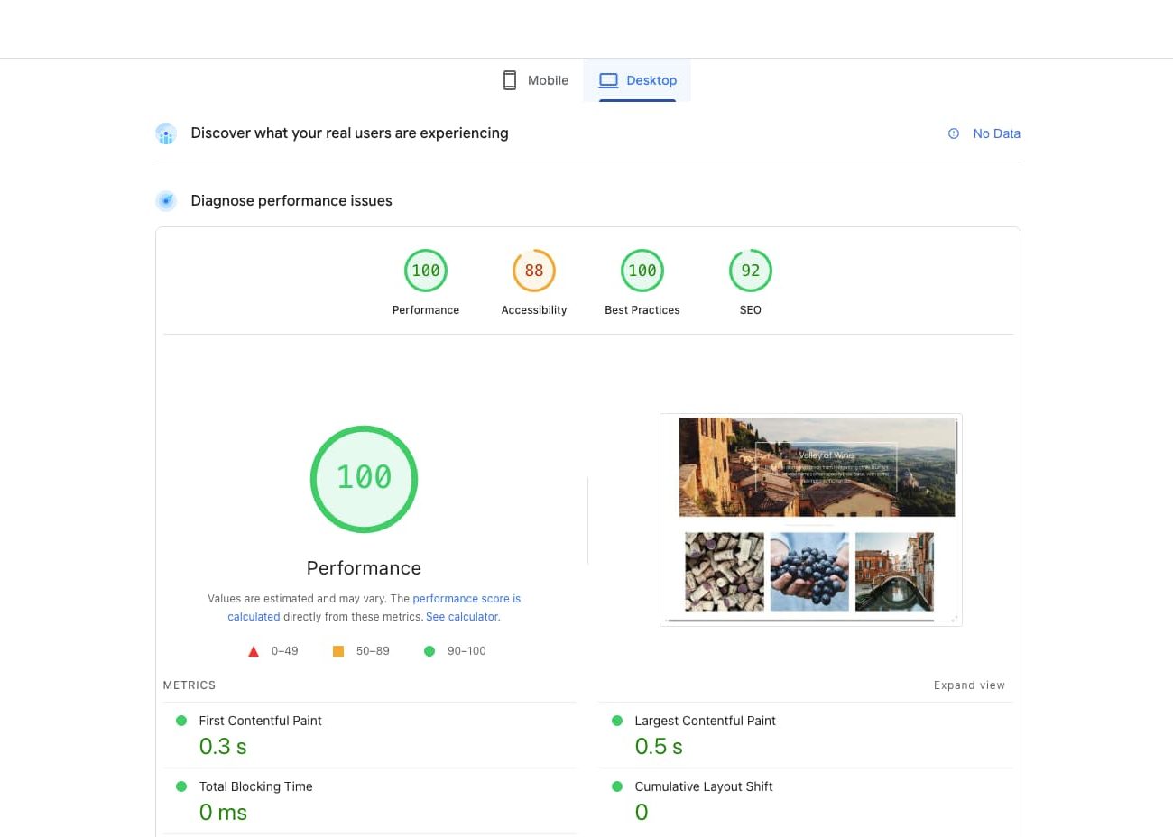 With the Perfmatters plugin, desktop score With the Perfmatters plugin, desktop score