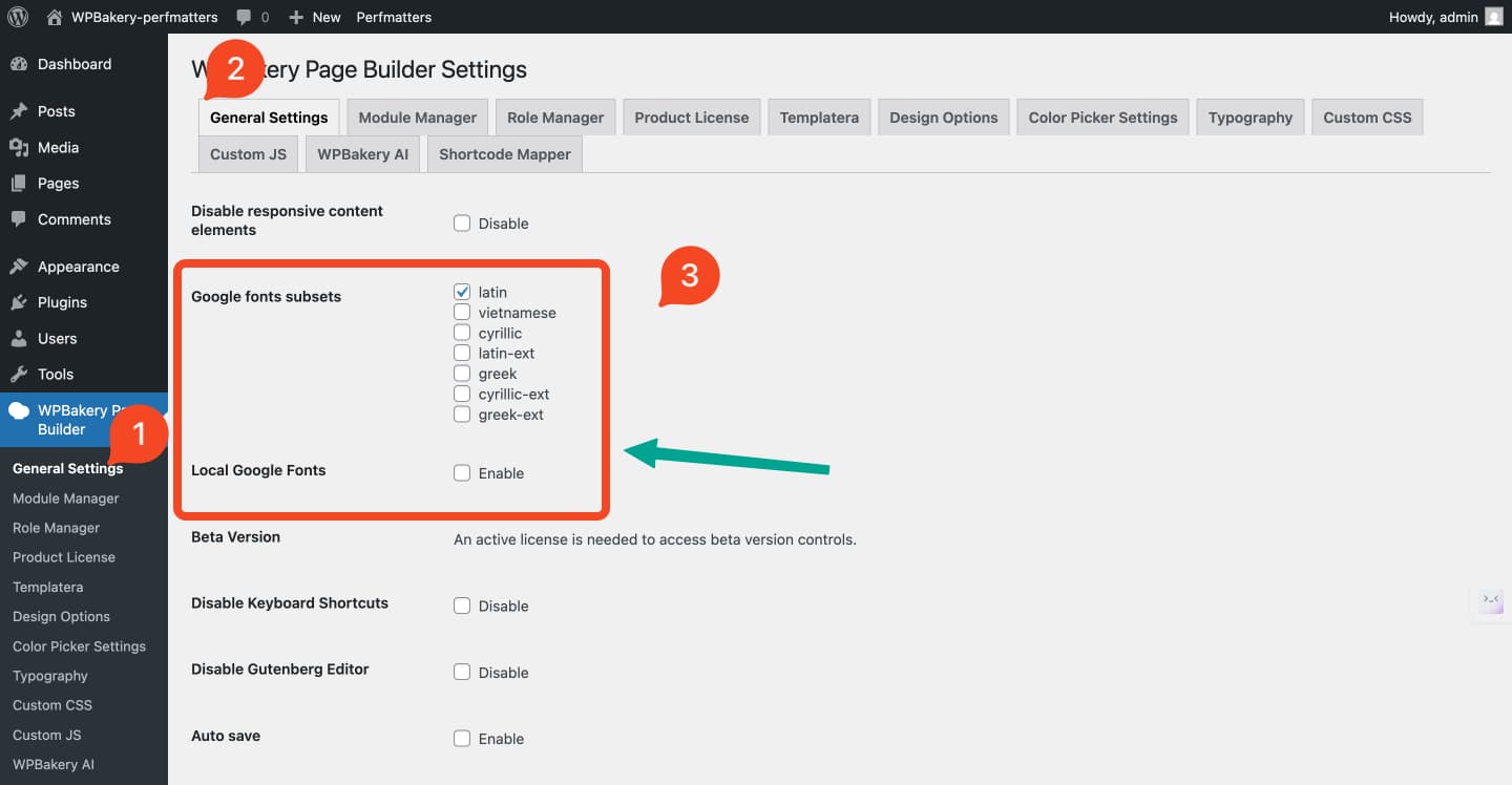 built in font management system in WPBakery Built in font management within WPBakery