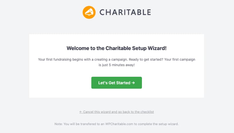 charitable setup wizard charitable setup wizard