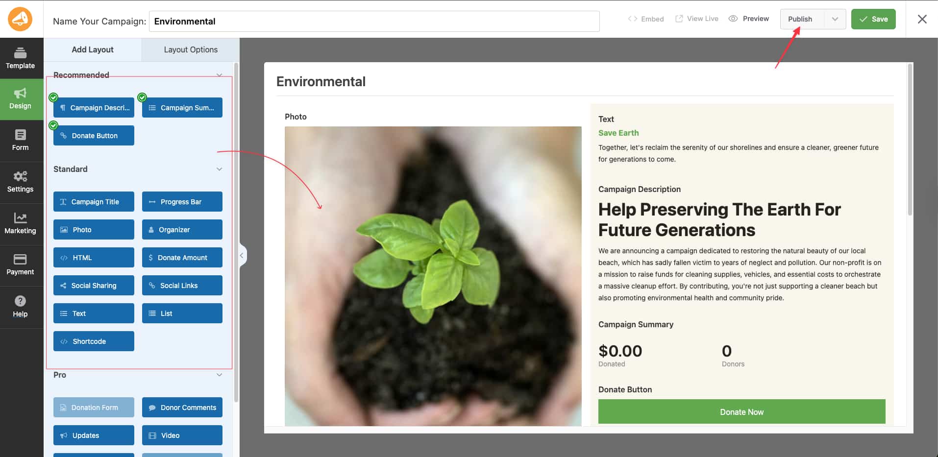 charitbale campaing builder page charitbale campaing builder page
