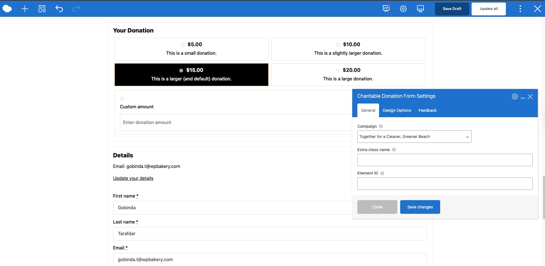 donation form setup donation form setup