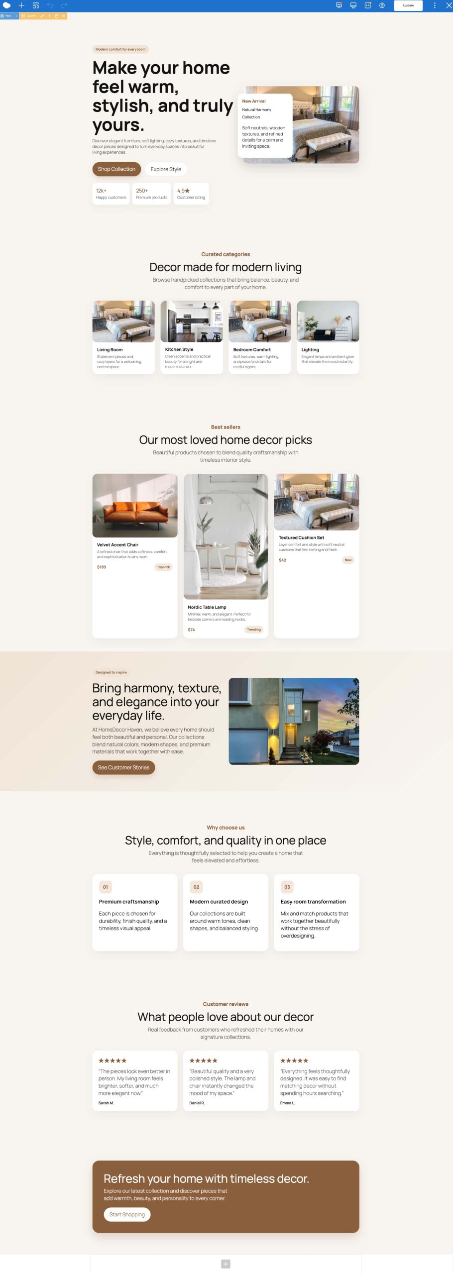 HTML converted to WordPress page built with WPBakery