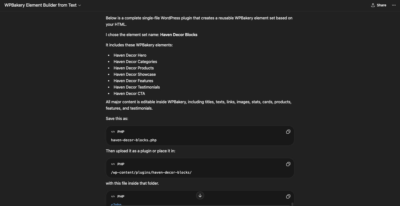 gpt generated the code along with the file structure