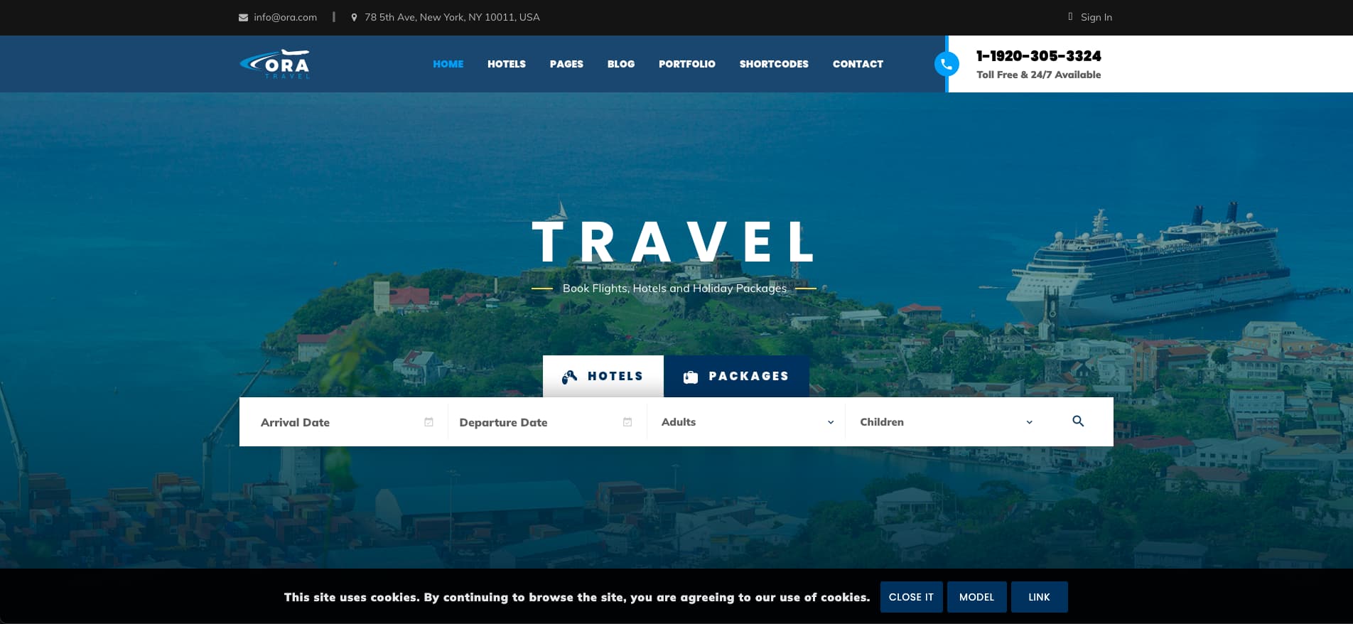 Ora travel theme - wpbakery
