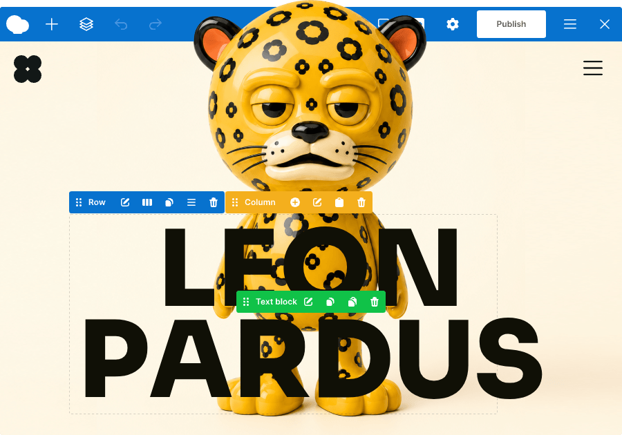 WPBakery editor interface on tablet