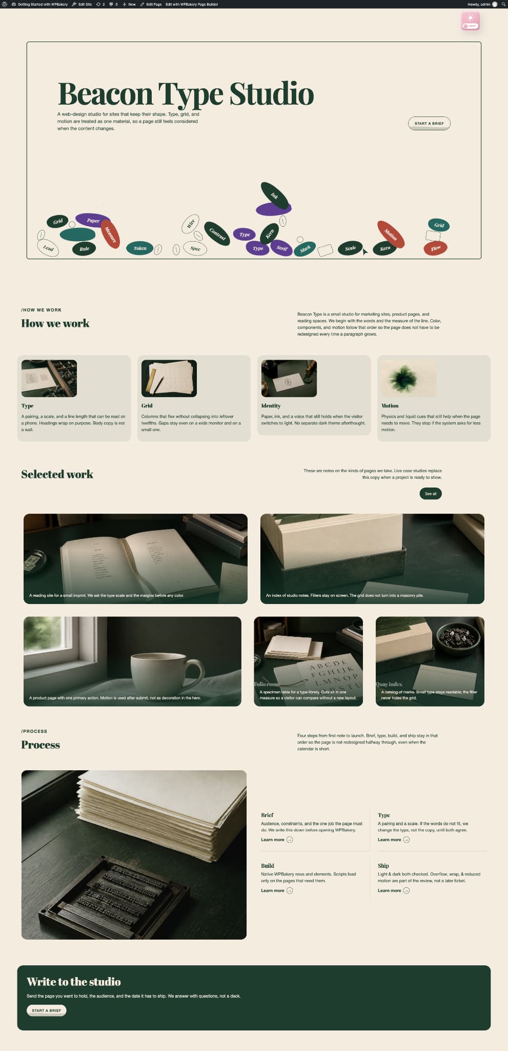 WPBakery dark mode toggle landing page WPBakery dark mode toggle landing page