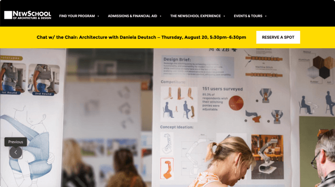 WPBakery showcase newschool-website
